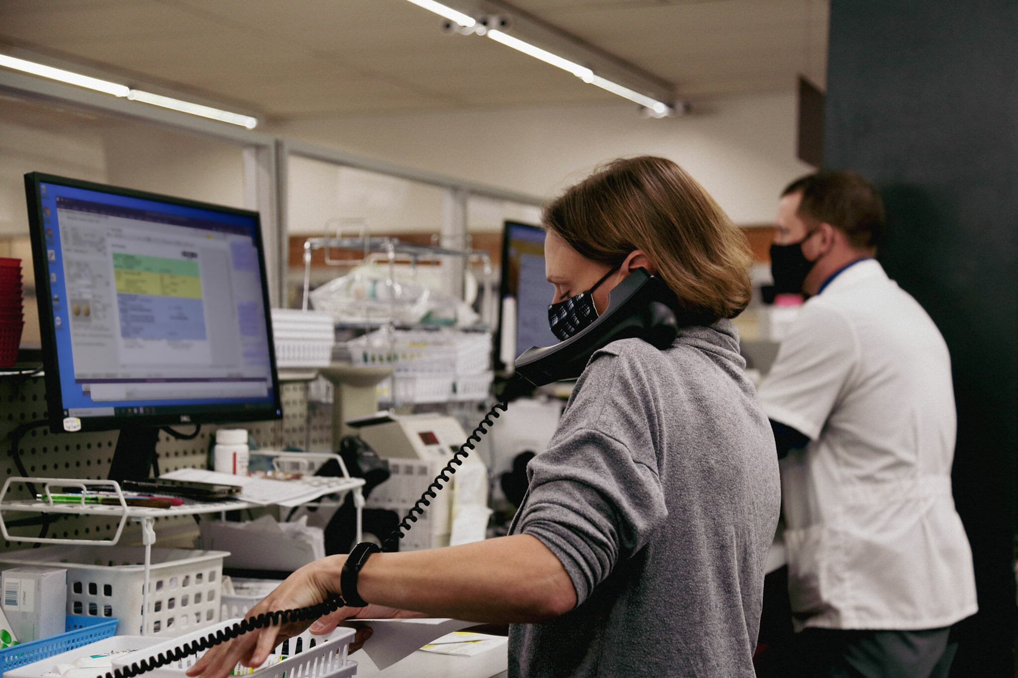 Jen & Matt working at Mt. Horeb